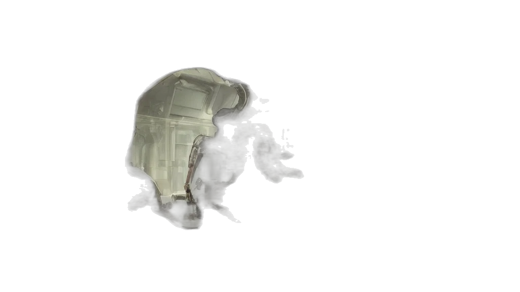 jacket, weapon, robot, mask, 3d render, concept art, photorealistic, futuristic transparent PNG cut-out