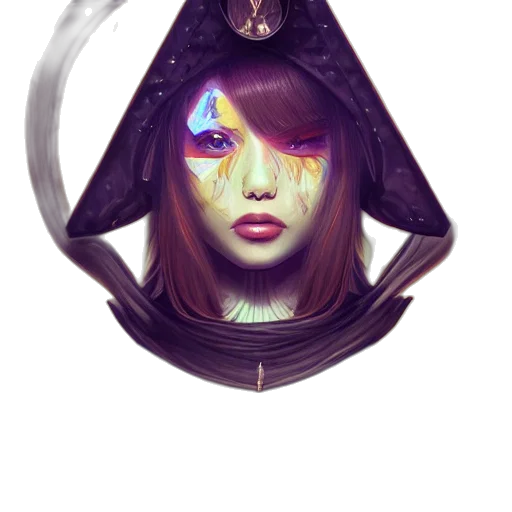 mask, face, staff, umbrella, cyberpunk, fantasy art, concept art, pixel art transparent PNG cut-out