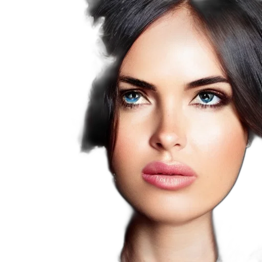 face, hair, photorealistic, oil painting, fantasy art, concept art, female, megan transparent PNG cut-out