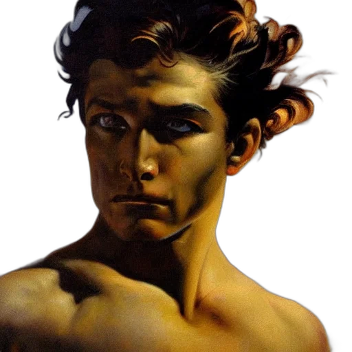 face, mask, photorealistic, oil painting transparent PNG cut-out