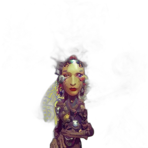 crown, staff, face, robot, fantasy art, concept art, pixel art, 3d render transparent PNG cut-out
