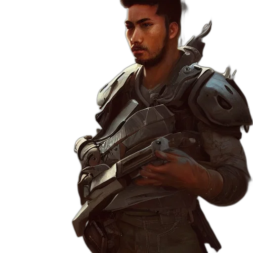 weapon, jacket, concept art, cyberpunk transparent PNG cut-out