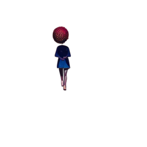 dress, umbrella, hair, creature transparent PNG cut-out