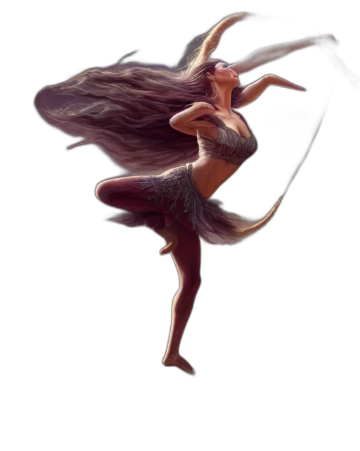 dress, hair, dragon, staff, concept art, fantasy art, comic book art, photorealistic transparent PNG cut-out