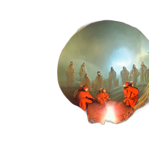 staff, umbrella, mask, concept art, 3d render, photorealistic, fog, fire transparent PNG cut-out