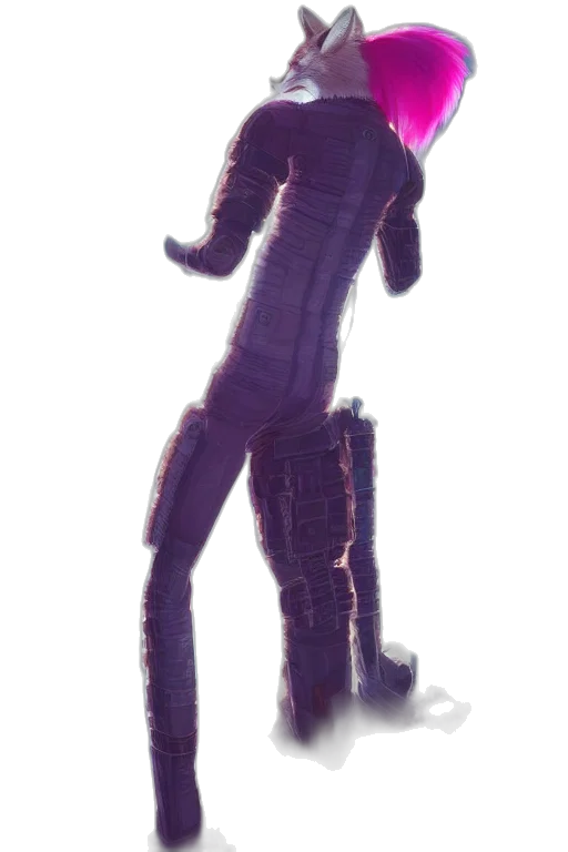robot, jacket, staff, creature, concept art, cyberpunk, 3d render, comic book art transparent PNG cut-out