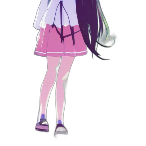 dress, staff, hair, creature transparent PNG cut-out