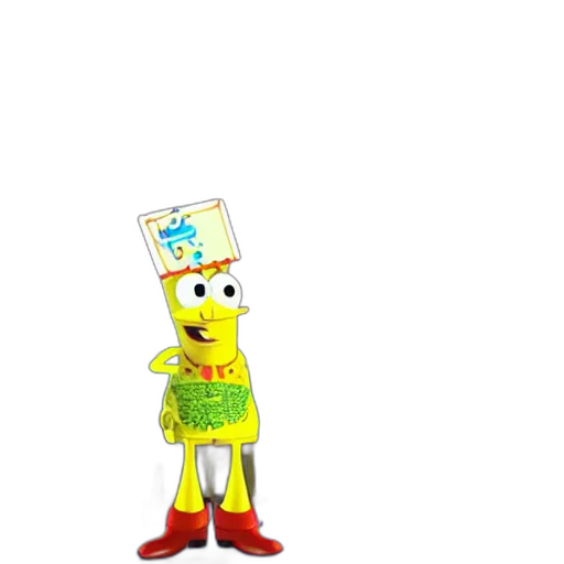 staff, robot, hat, animal, 3d render, cartoon, concept art, pixel art transparent PNG cut-out