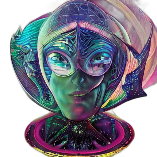 mask, face, crown, hat, fantasy art, concept art, cyberpunk, comic book art transparent PNG cut-out