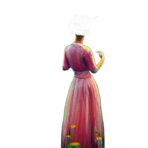 dress, staff, flower, crown, concept art, 3d render, photorealistic, pixel art transparent PNG cut-out