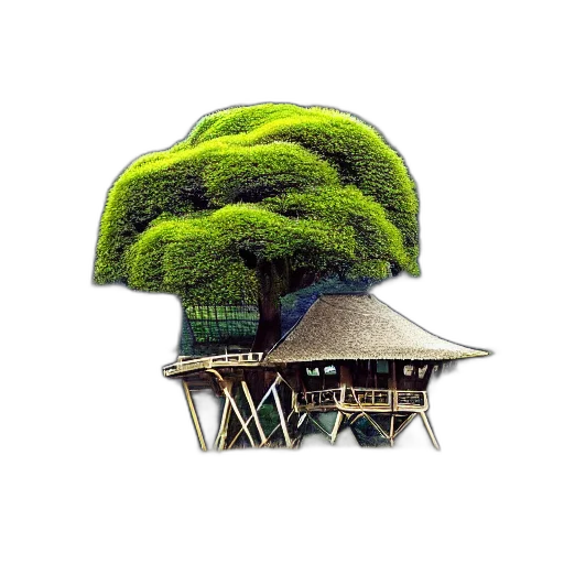 hat, tree, crown, staff, 3d render, concept art, photorealistic, pixel art transparent PNG cut-out