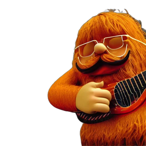 animal, hair, staff, face, 3d render, bearded, ginger, man transparent PNG cut-out
