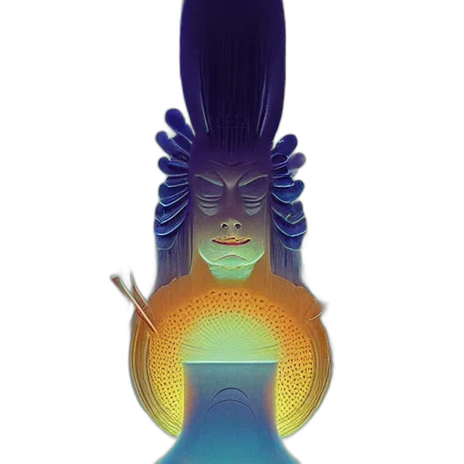crown, mask, hair, staff transparent PNG cut-out