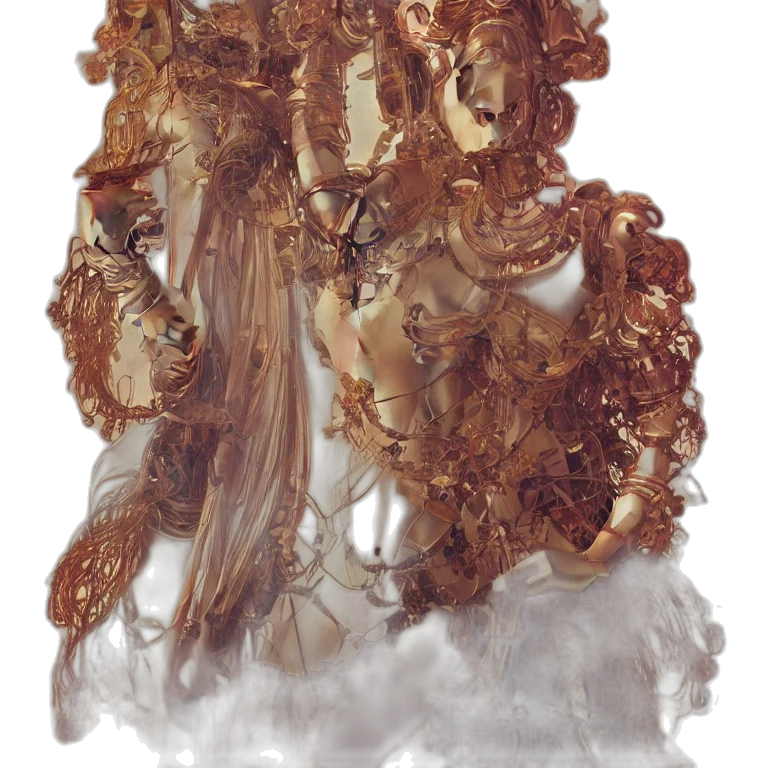 hair, crown, mask, staff, concept art, 3d render, fantasy art, photorealistic transparent PNG cut-out