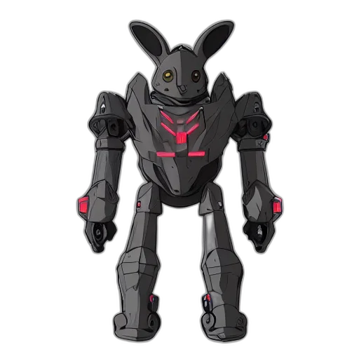 robot, animal, creature, 3d render, concept art, pixel art, cartoon, rabbit transparent PNG cut-out