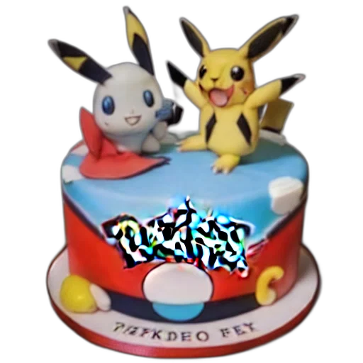 3d render, pokemon, cake, studio transparent PNG cut-out