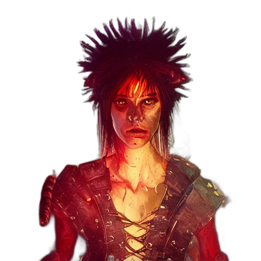 staff, hair, face, concept art transparent PNG cut-out