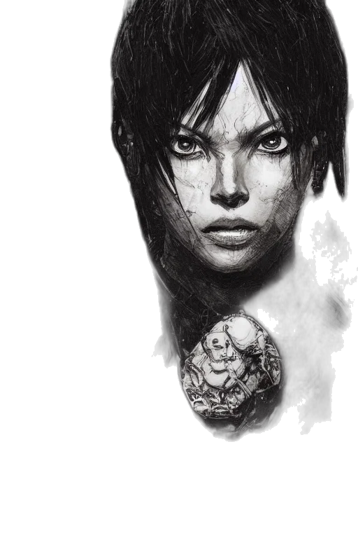 face, mask, comic book art, concept art, fantasy art, photorealistic, portrait, makima transparent PNG cut-out