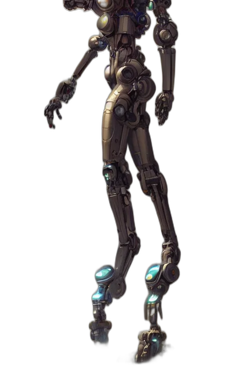 robot, staff, weapon, creature, concept art, cyberpunk, 3d render, pixel art transparent PNG cut-out