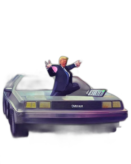 car, weapon, robot, vaporwave transparent PNG cut-out