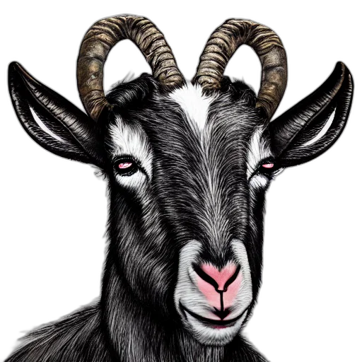 animal, face, photorealistic, fantasy art, pencil sketch, concept art, goat, man transparent PNG cut-out