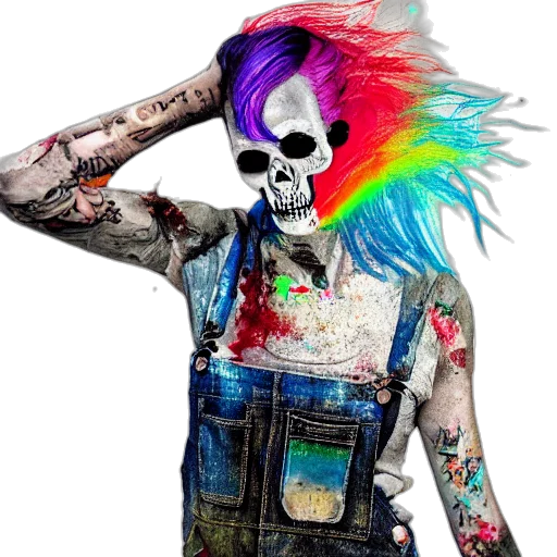 jacket, creature, hair, animal, cyberpunk, concept art, photorealistic, watercolor transparent PNG cut-out