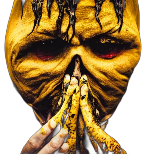 mask, face, creature, jacket, concept art, photorealistic, golden, king transparent PNG cut-out