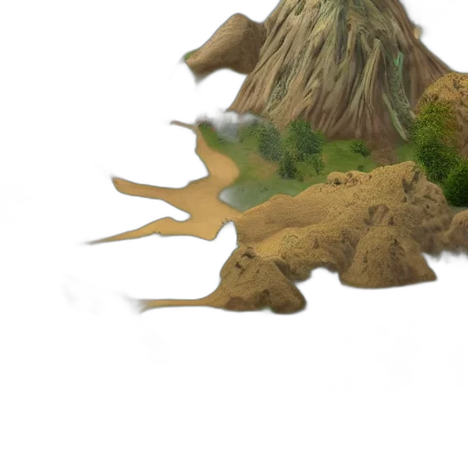tree, hair, dragon, crown, 3d render, concept art, fantasy art, photorealistic transparent PNG cut-out
