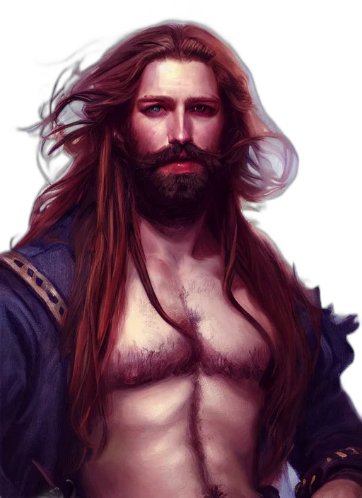hair, fantasy art, concept art, photorealistic, watercolor, portrait, painting, years transparent PNG cut-out