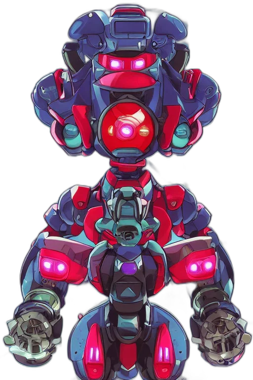 robot, weapon, concept art, pixel art transparent PNG cut-out