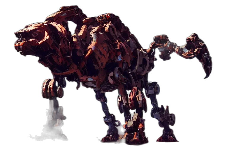 robot, animal, creature, weapon, concept art, 3d render, fantasy art, pixel art transparent PNG cut-out