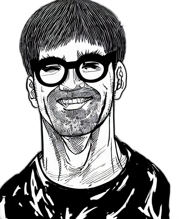 face, cartoon, comic book art, photorealistic, concept art, detailed, ink, line transparent PNG cut-out