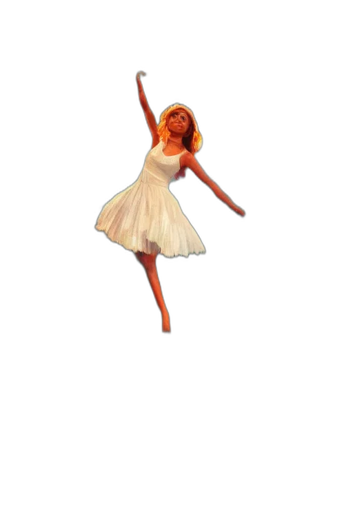 dress, staff, creature, hair transparent PNG cut-out