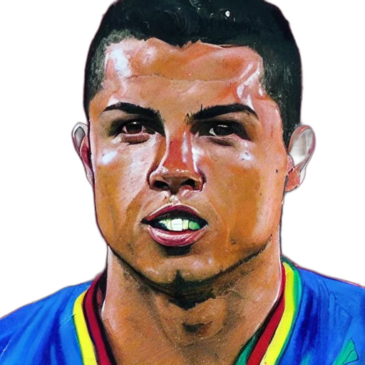 face, animal, photorealistic, oil painting, watercolor, cartoon, portrait, ronaldo transparent PNG cut-out