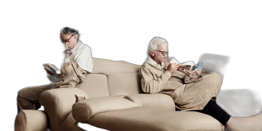 furniture, blonde, psychoanalyst, his transparent PNG cut-out