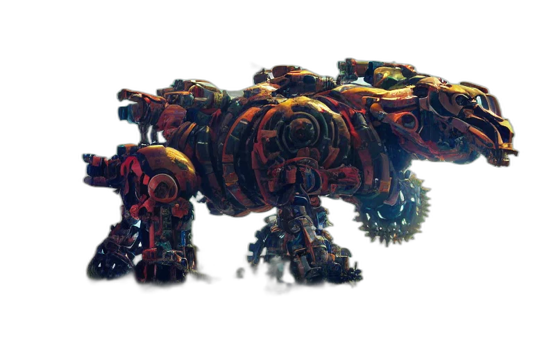 robot, weapon, animal, dragon, concept art, 3d render, fantasy art, shellsnapper transparent PNG cut-out