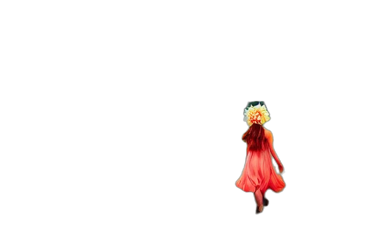 dress, creature, hair, flower, 3d render, pixel art, concept art, photorealistic transparent PNG cut-out