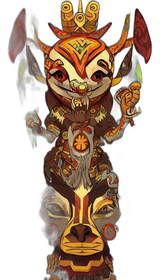 mask, staff, creature, concept art transparent PNG cut-out