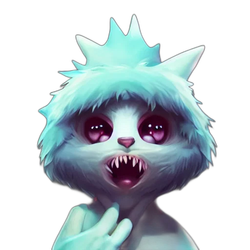 creature, mask, face, staff, concept art, pixel art, fantasy art, vaporwave transparent PNG cut-out