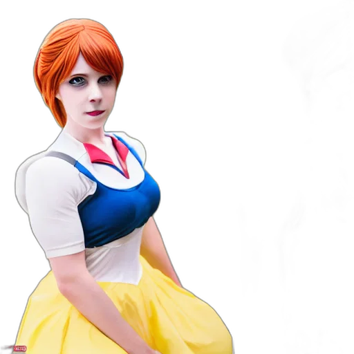 dress, face, staff, 3d render transparent PNG cut-out
