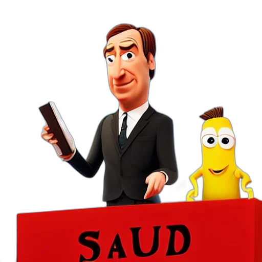 staff, cartoon, 3d render, concept art, photorealistic, saul, goodman, pixar transparent PNG cut-out