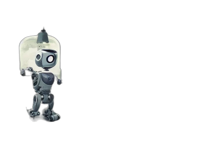 robot, 3d render, concept art, cartoon transparent PNG cut-out