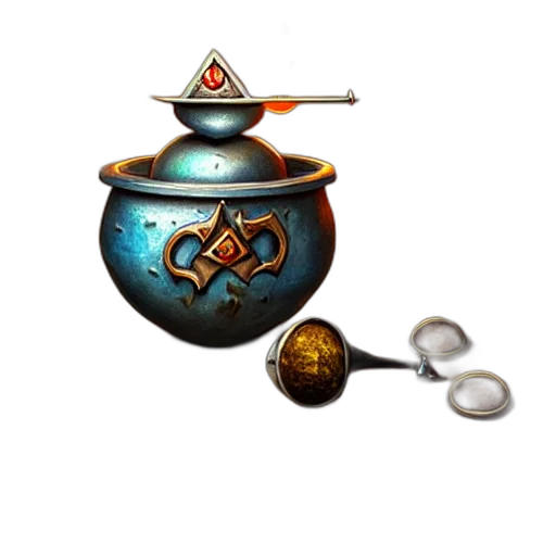 jewelry, staff, weapon, robot, concept art, 3d render, fantasy art, pixel art transparent PNG cut-out