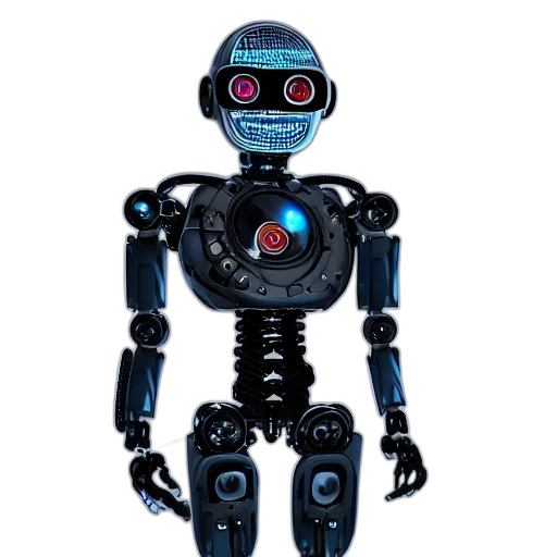 robot, concept art, 3d render, cyberpunk transparent PNG cut-out