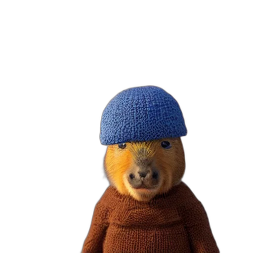 hat, animal, jacket, staff transparent PNG cut-out