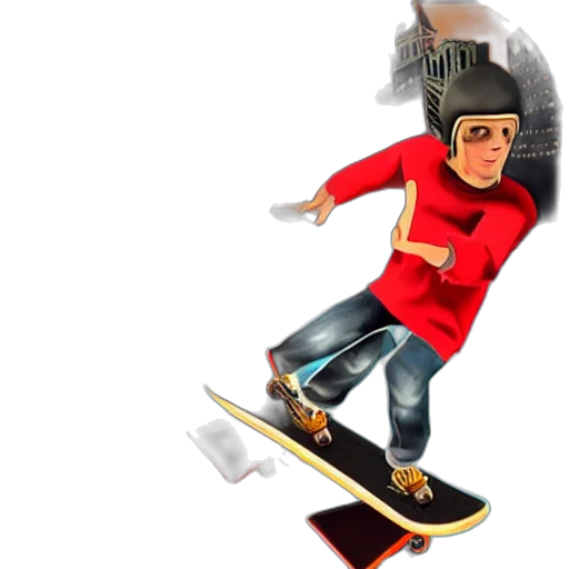 3d render, concept art, cartoon, photorealistic, tony, hawk, pro, finger transparent PNG cut-out