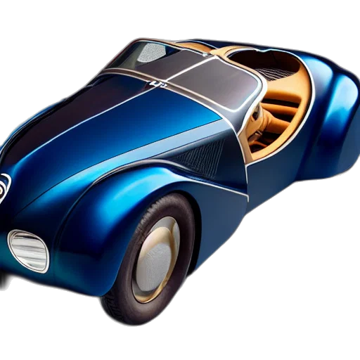 car, 3d render, concept art, photorealistic, cartoon, futuristic, bugatti, type transparent PNG cut-out
