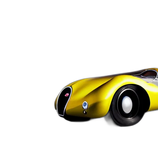 car, 3d render, concept art, photorealistic, golden, retro, futuristic, bugatti transparent PNG cut-out