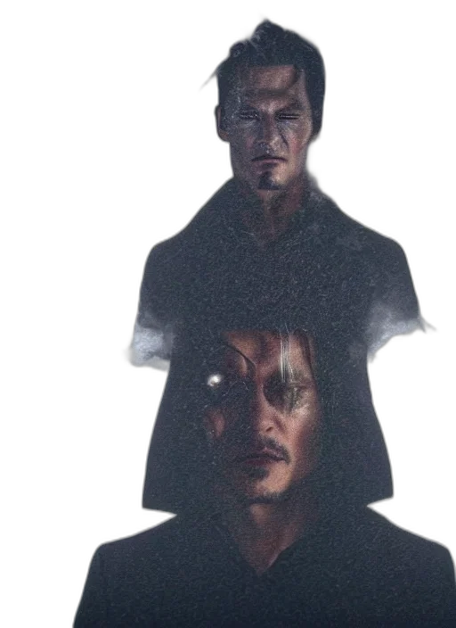 face, jacket, mask, staff transparent PNG cut-out