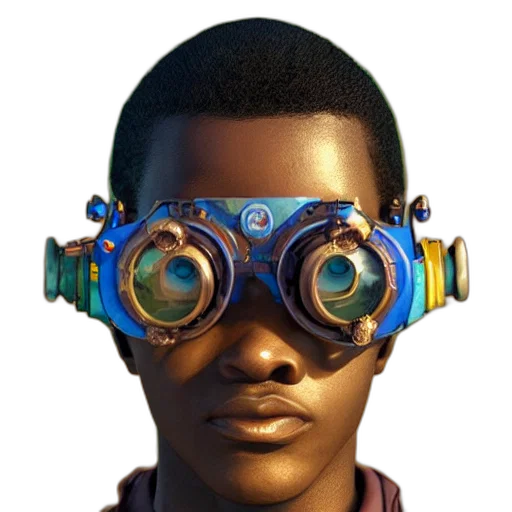 mask, face, robot, staff, concept art, 3d render, cyberpunk, photorealistic transparent PNG cut-out